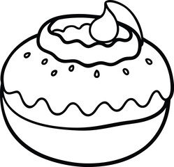 Frosted Donut Sweet Dessert Drawing
