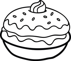 Donut Sweet Pastry Vector Outline