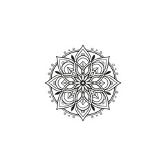 Circular pattern in the form of a mandala. Henna tatoo mandala. Mehndi style. Decorative pattern in oriental style. Coloring book page.
