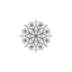 Circular pattern in the form of a mandala. Henna tatoo mandala. Mehndi style. Decorative pattern in oriental style. Coloring book page.
