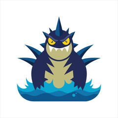 Humorous Ocean Monster Character Illustration