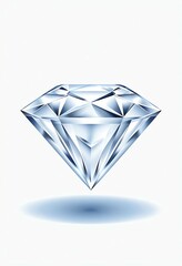 diamond icon with shimmering facets, sparkling diamond symbol on white, geometric diamond illustration with shine