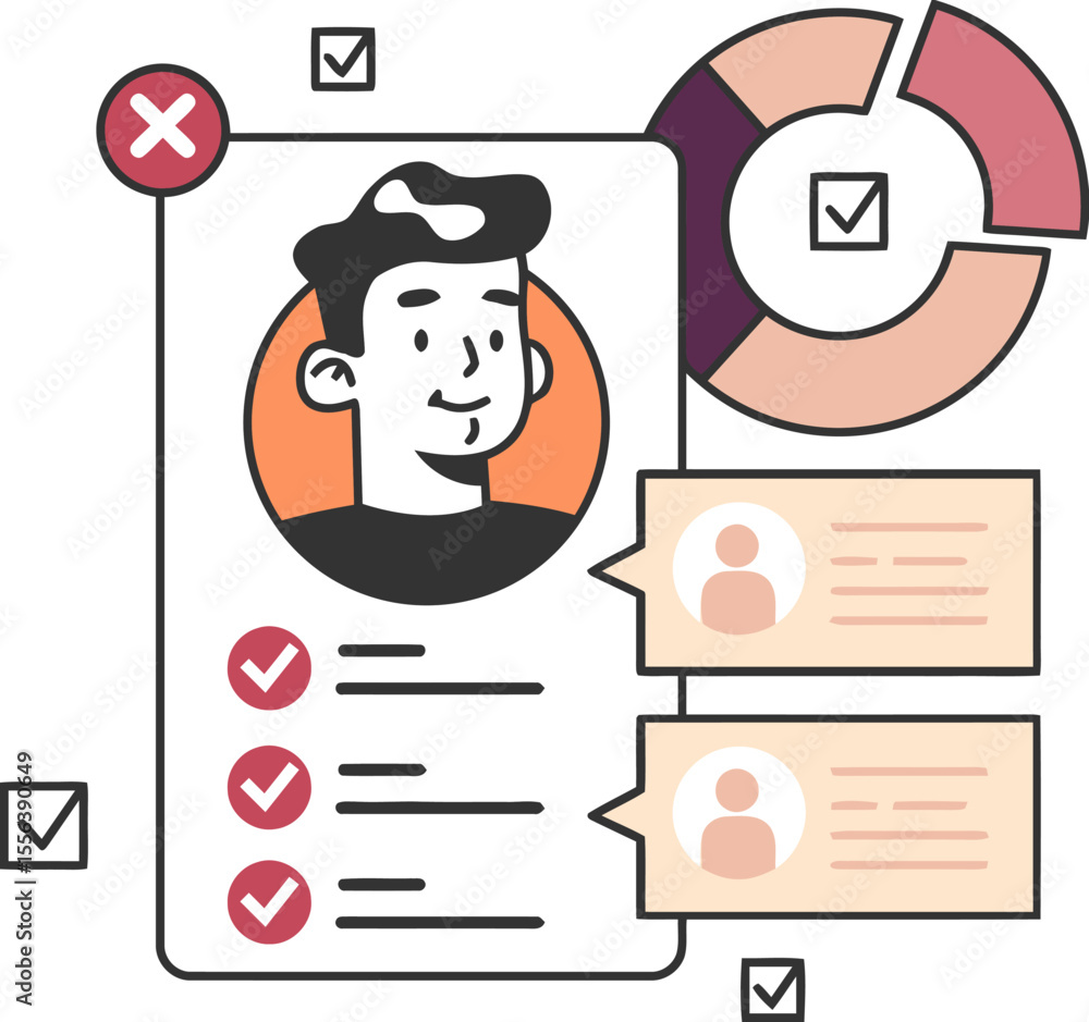 Poster profile data analytics user interface ux design dashboard vector illustration business analysis info