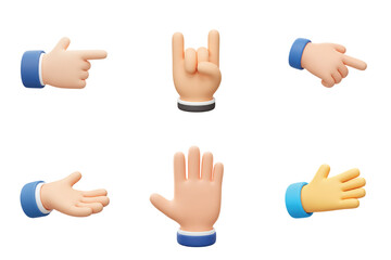 Mixed gesture hands with unique colors and styles