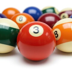billiard balls on a white background