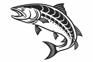 kawarimono fish sihouette black vector