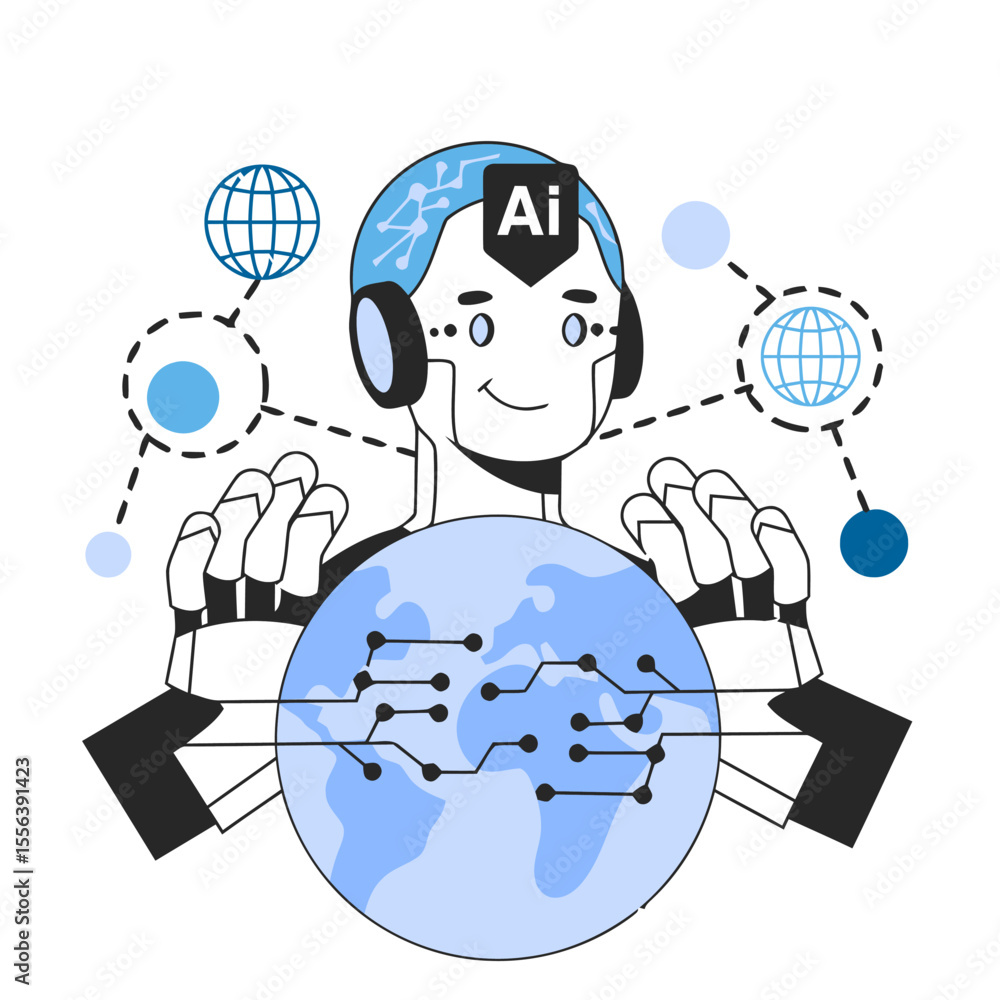 Poster ai robot technology machine learning artificial intelligence automation future innovation network wo