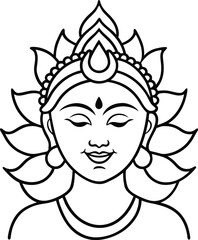 Goddess Face with Floral Head