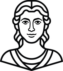 Saint Portrait Line Art