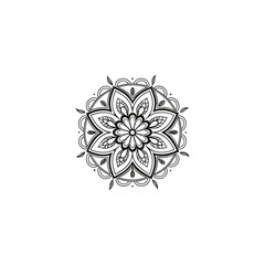 Circular pattern in the form of a mandala. Henna tatoo mandala. Mehndi style. Decorative pattern in oriental style. Coloring book page.
