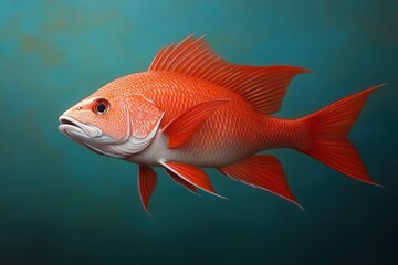 Vibrant red snapper swimming gracefully in the Gulf of Mexico waters during a sunny day