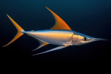 Sailfish with extended dorsal fin swimming gracefully in atlantic and indo-pacific waters