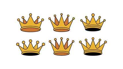 Golden Crown Array: A collection of elegantly crafted, golden crowns, representing royalty, power, and authority, each design a testament to the artistry of leadership.
