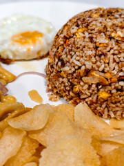 a stack of fried rice