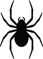 high quality, hyper-detailed, photorealistic, digital art, black spider silhouette, 8 legs, intricate details, striking contrast, minimalist design, sharp lines, bold shapes, dark shadows, dramatic li