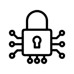 Lock and key padlock icon on metal button symbolizing security and protection