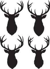 Majestic deer head silhouette vector illustration
