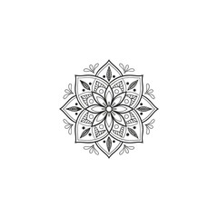 Circular pattern in the form of a mandala. Henna tatoo mandala. Mehndi style. Decorative pattern in oriental style. Coloring book page.
