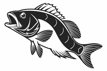 fish silhoette black vector