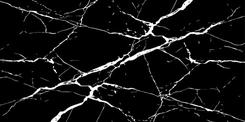 A striking, high-contrast black background crisscrossed by jagged, luminous white lines, resembling cracked ice on a dark surface or a highly veined black marble.