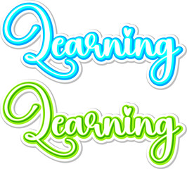 Obraz premium learning -3D Text, Calligraphy text with swashes on blank background
