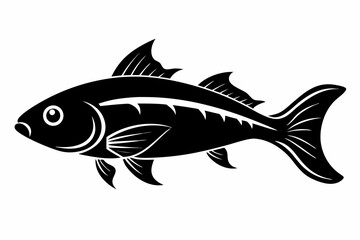 fish sihouette black vector