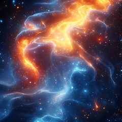 Stunning cosmic nebula with bright stars and radiant energy swirls a vibrant photo