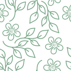 Trendy Floral pattern in the many kind of flowers. Tropical botanical Motifs scattered random. Seamless vector texture. For fashion prints. Printing with in hand drawn style on peach background