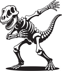 Dab dancing t rex skeleton vector illustration