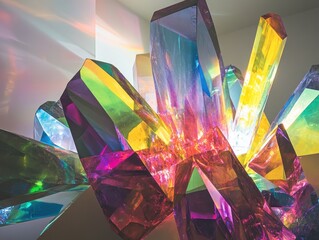 Large, vibrant crystal sculpture