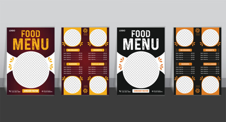 Modern Restaurant Food Menu Template | Editable EPS Flyer Design