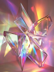 Colorful glass sculpture on display