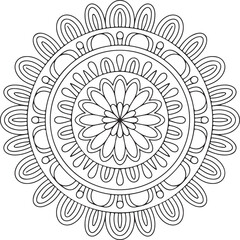 Intricate floral mandala design isolated on white background
