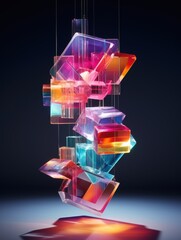 Colorful abstract glass sculpture