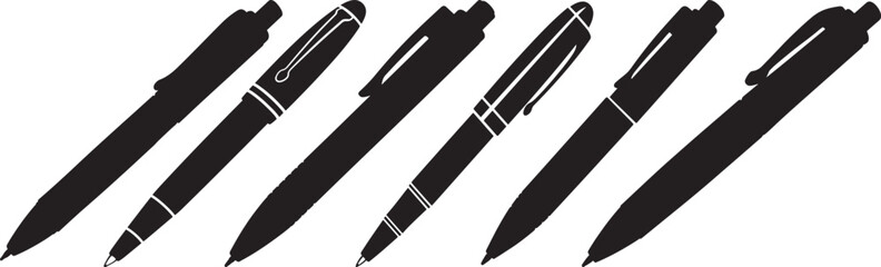 Ballpoint pen silhouette vector illustration