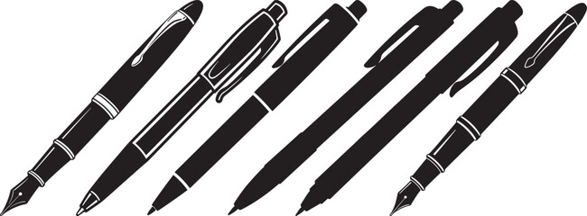 Classic pen silhouette vector illustration