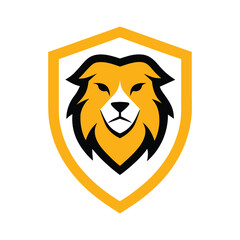 Lion Head Mascot Logo Inside a Shield Badge for Noble Sports or Esports Branding