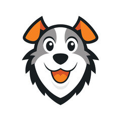 Cartoon Happy Dog Head Mascot Vector Design Perfect for Friendly Animal Branding