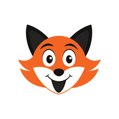 Obraz premium Cartoon Smiling Fox Head Mascot Logo Vector for Creative Friendly Branding Ideas