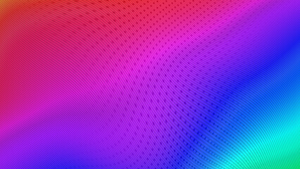 Abstract Curved Rainbow Gradient Background With A Warped Dotted Texture Creating A Dynamic 3D Flow...
