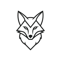 Line Art Fox Head Mascot Logo Vector for Minimalist Animal Branding and Logos