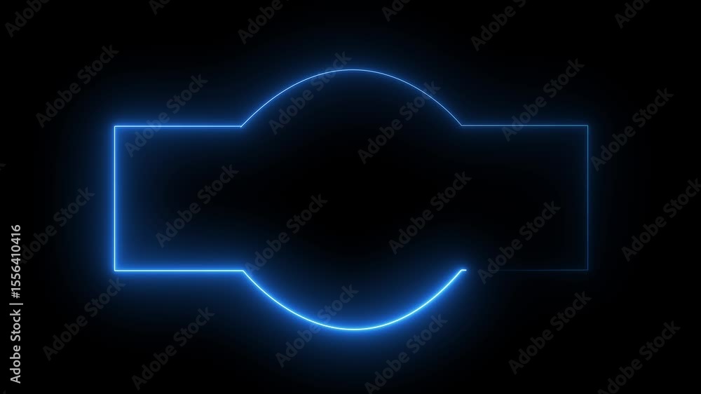 Fototapete seamless loop animated rectangle picture frame with two tone neon color 4k video motion graphic isol