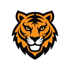 Tiger Head Mascot Logo Vector Illustration for Fierce Wild Animal Sports Branding