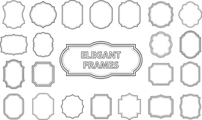 Vector set of vintage labels, frames, and ornate design elements perfect for retro scrapbook and invitation card decorations