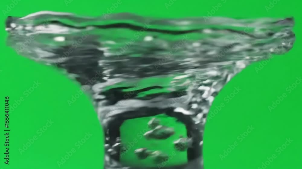 Poster captivating water vortex on green screen background visual effects element for editors