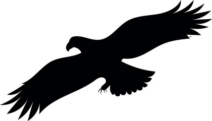 Wild Eagle Vector Artwork with Detailed Feather Wings in Flight – Falcon and Hawk Inspired Animal Illustration – Silhouette and Mascot Design Featuring Predator Bird with Sharp Beak and Head