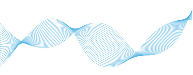 Modern Abstract Wavy Line Background – Blue Gradient Vector Illustration with Curves, Flowing Motion, Light Effects, Technology-Inspired Design, Digital Art Wallpaper for Business and Web Templates