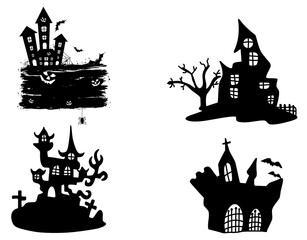 Haunted Zombie House in Dark Spooky Night