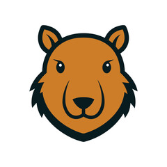 Capybara Head Mascot Illustration for Playful Wild Animal Logos and Mascot Design