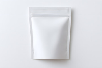 Compostable pouch on white background.
Minimalistic image of a clear compostable plastic pouch with a zipper seal, isolated on a white background. Ideal for eco-friendly product packaging concepts.
